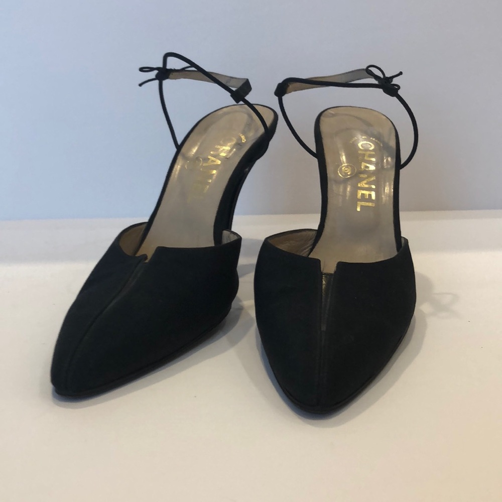 CHANEL 4-inch Black File Heels, 9.5 B